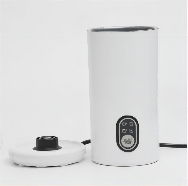 Susu frother, pengukus susu elektrik 5-dalam-1, pembuat busa panas dan sejuk automatik dan susu lebih panas untuk latte, cappuccinos, macchiato, dari pembuat segera 450W, putih